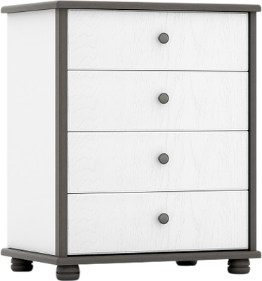 Комод Мебель-КМК 4Я Сальма 0990.4 (белый/дуб полярный/лофт сильвер пэлас)