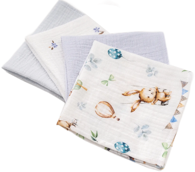 Набор платков носовых Perina КМС.4.29-10 (4шт, голубой микс)