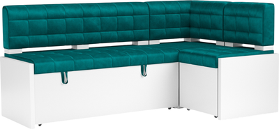 Уголок кухонный мягкий Mebel-Ars Ганновер 176x82x104 (бархат сине-зеленый Star Velvet 43 Black Green)