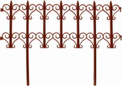Изгородь декоративная Кострома Пластик Классика 25x180см 5 секций (терракотовый)