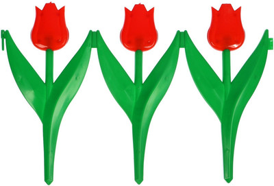 Изгородь декоративная Кострома Пластик Тюльпан 30x225см 5 секций (красный цветок)