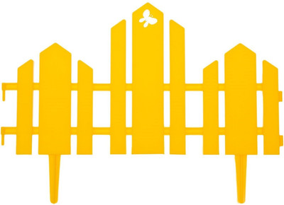 Изгородь декоративная Кострома Пластик Чудный сад 25x170см 5 секций (желтый)