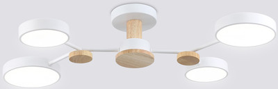 Люстра Ambrella FL4858/4 WH/WD (белый/дерево)