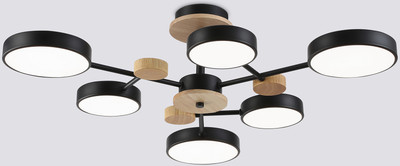 Люстра Ambrella FL4863/6 BK/WD (черный/дерево)