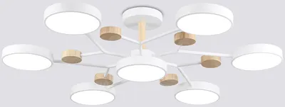 Люстра Ambrella FL4864/7 WH/WD (белый/дерево)