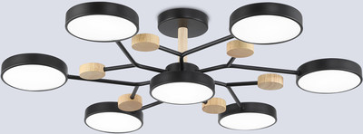 Люстра Ambrella FL4866/7 BK/WD (черный/дерево)