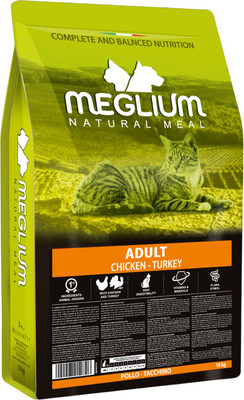 Сухой корм для кошек Meglium Cat Adult Chicken & Turkey / MGS0310 (10кг)