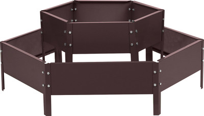 Грядка модульная GREENGO Клумба оцинкованная 2 яруса 60-100см (коричневый)