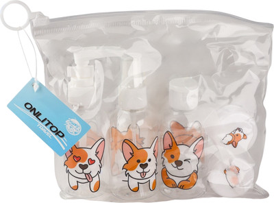 Набор флаконов для косметики Onlytop Корги. В чехле / 7586289 (6шт)