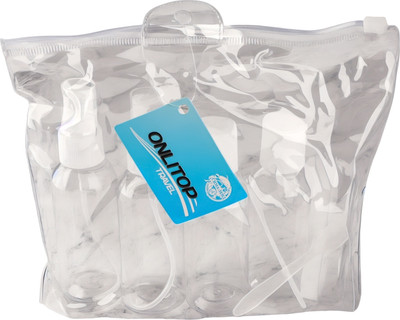 Набор флаконов для косметики Onlytop В чехле / 655410 (8шт, белый/прозрачный)