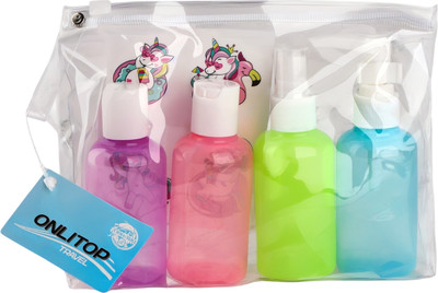 Набор флаконов для косметики Onlytop В чехле с наклейками / 10104374 (4шт)