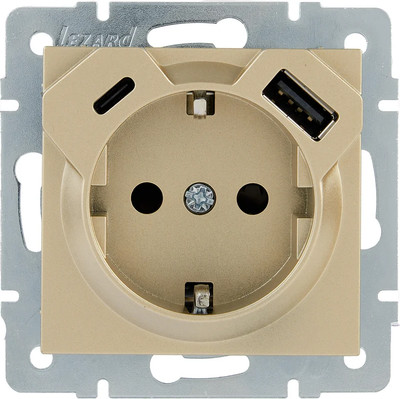 Розетка Lezard Vesna 742-3688-181TC (золото)