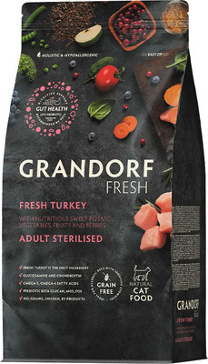 Сухой корм для кошек Grandorf Adult Sterilised Fresh Turkey&Sweet Potato (400г)