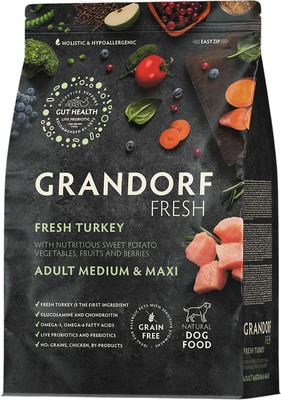 Сухой корм для собак Grandorf Adult Medium&Maxi Breeds Fresh Turkey&Sweet Potato (10кг)