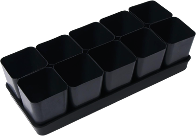 Набор горшков для рассады GREENGO 44x18см (10шт, черный)