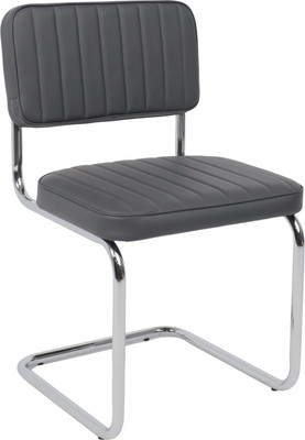 Стул офисный AksHome Славия Люкс Pegaso (темно-серая экокожа/хром)