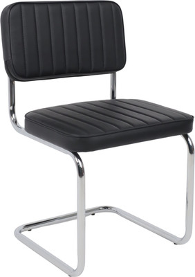 Стул офисный AksHome Славия Люкс Pegaso (черная экокожа/хром)