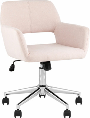 Кресло офисное Stool Group Ross Chrome 50-19 (рогожка, светло-розовый)