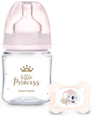 Бутылочка для кормления Canpol Антиколиковая С широким горлышком С сосокй и пустышкой / 0310mix