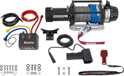 Лебедка электрическая Runva 12V 13500 lbs 6136кг / EWB13500MAXSSR (синтетический трос)