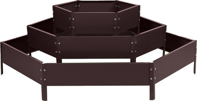 Грядка модульная GREENGO Клумба оцинкованная 3 яруса 60-100-140см (коричневый)