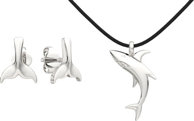 Комплект ювелирных украшений из серебра ZORKA Морские обитатели (колье 0540051 55см, серьги 0300214)