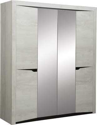 Шкаф Олмеко Лючия 33.01 (бетон пайн белый/венге/белый)