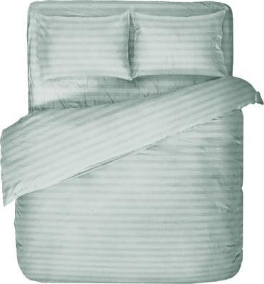 Комплект постельного белья Блакiт Страйп-сатин Евро 70х70 / 4252/1 14-4504 (серо-бирюзовый)