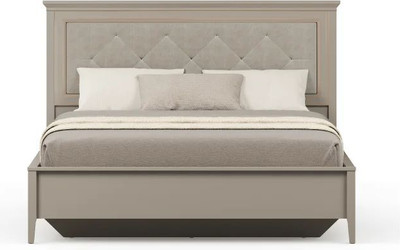 Двуспальная кровать Black Red White Classic LOZ160x200 с мягким элементом Д (глиняный серый/глиняный серый)