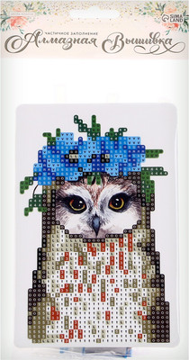 Набор алмазной вышивки Школа талантов Совушка с венком из цветов / 3803878