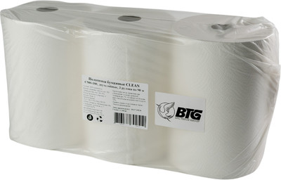 Бумажные полотенца BTG Clean C500-180 двухслойные (3рул, 90м)