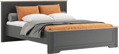 Двуспальная кровать Black Red White Jasmin LOZ160х200 М (графит/дуб артизан/графит)