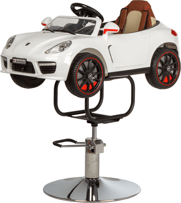 Кресло парикмахерское Элеганс Машинка детское (белый)