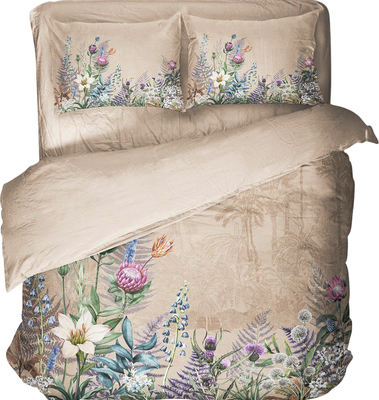 Комплект постельного белья Блакiт Сатин Евро 70х70 / D1092/15-1309 (тропикано)