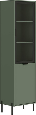 Шкаф-пенал с витриной Black Red White Paloma REG1W1D (дымчатый зеленый)