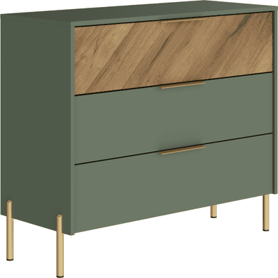 Комод Black Red White Siena KOM3S (дымчатый зеленый/дуб вотан)