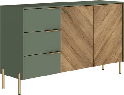 Тумба Black Red White Siena KOM2D3S (дымчатый зеленый/дуб вотан)