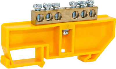 Шина заземления DEKRON 6x9-6 / AN0803-0013 (желтый)