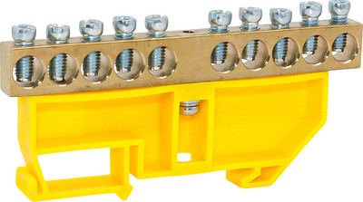 Шина заземления DEKRON 8x12-10 / AN0803-0037 (желтый)