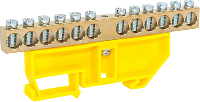 Шина заземления DEKRON 8x12-12 / AN0803-0038 (желтый)