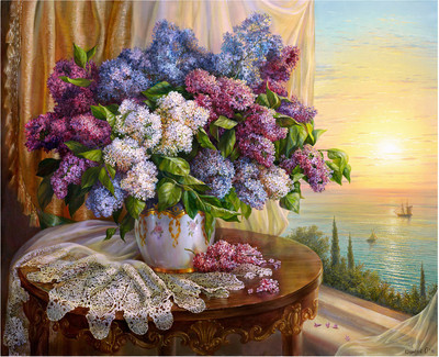 Картина по номерам Остров Сокровищ Букет сирени / 663276