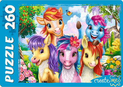 Пазл РЫЖИЙ КОТ Селфи ярких пони / УК260-1996