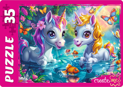 Пазл РЫЖИЙ КОТ Maxi Единороги в пруду / УК35-1973 (35эл)