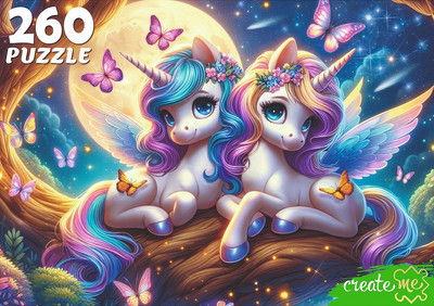 Пазл РЫЖИЙ КОТ Лунные единороги / УК260-1992 (260эл)