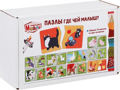 Развивающая игра Mapacha Домашние животные. Где чей малыш? / 962516