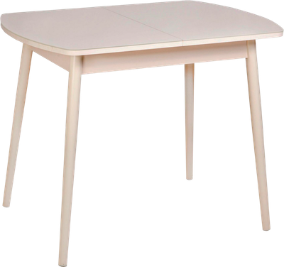 Обеденный стол Listvig Винер Mini R раздвижной со стеклом (кремовый)