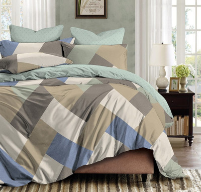 Комплект постельного белья Реноме Евро Темно-синяя кол. New. Простыня на резинке 180x200 St-2554 (сатин)