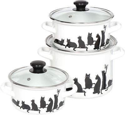 Набор кастрюль КМЗ Кошечки-5-1-Экстра / 51904