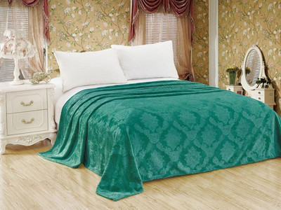 Плед Реноме Элит 1.5сп 100 (жаккард вензель изумрудный)