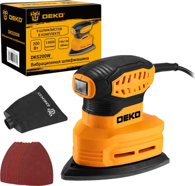 Вибрационная шлифовальная машина Deko DKS200W / 083-1200
